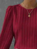 Round Neck Long Sleeve Blouse (9)