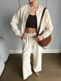 Zip Up Sweatshirt Wide-leg Pants Set