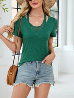Lace Detail Short Sleeve T-shirt (11)