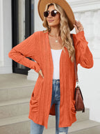 Pocketed Open Front Long Sleeve Cardigan (32)