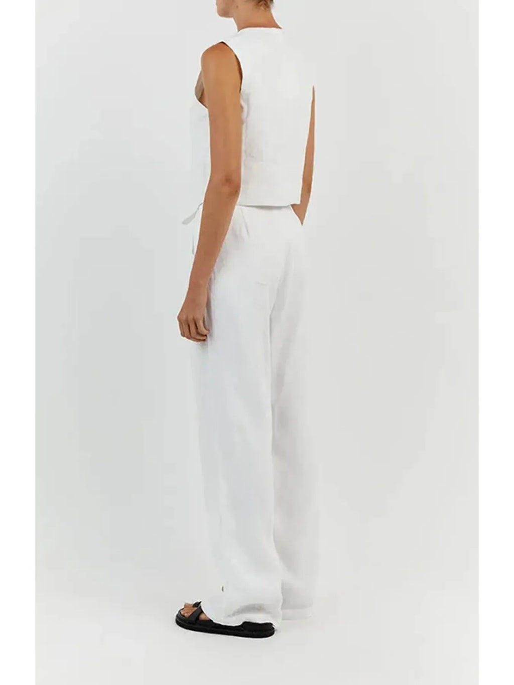 Full Size V-neck Vest Wide Leg Pants Set Plus (14)