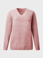 V-neck Long Sleeve Knit Top (2)