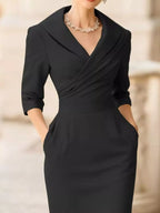 Surplice Long Sleeve Dress (5)