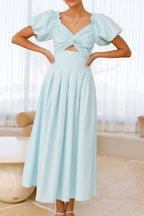 Sweetheart Neck Puff Sleeve Dress (28)