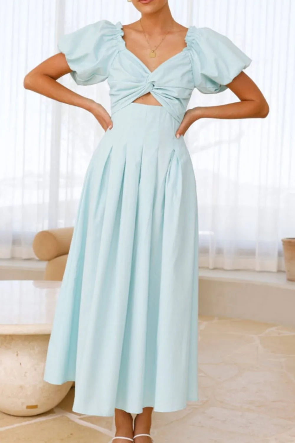 Sweetheart Neck Puff Sleeve Dress (28)