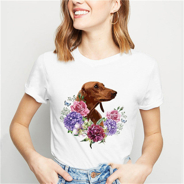 Dog Print T-shirt variant CJNSSYCS07485-15 style-S|CJNSSYCS07485-15 style-M|CJNSSYCS07485-15 style-3XL|CJNSSYCS07485-15 style-XXL|CJNSSYCS07485-15 style-XL|CJNSSYCS07485-15 style-L