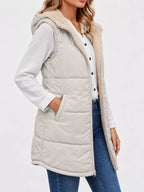 Full Size Hooded Sherpa-lined Puffer Vest Coat Plus (26)