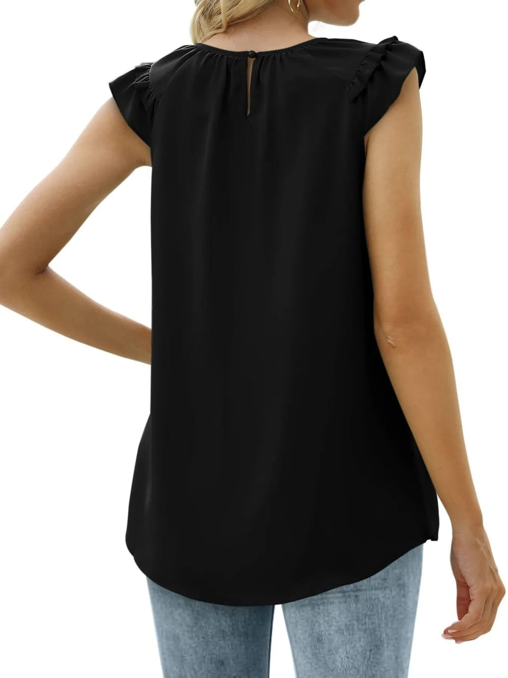 Ruffle Trim Round Neck Blouse (9)