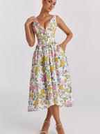 V-neck Sleeveless Midi Dress (3)