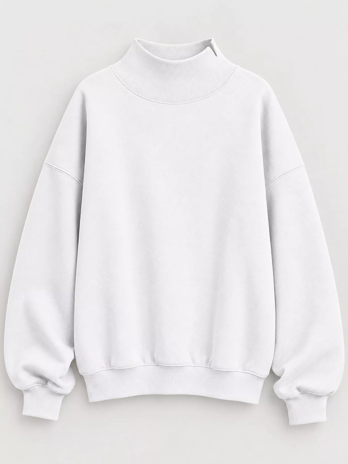Oversized Mock Neck Long Sleeve Sweatshirt (39)