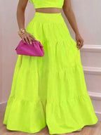 Crop Top Tiered Maxi Skirt Set (16)