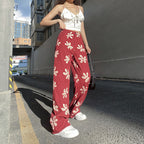 Printed Low-rise Wide-leg Jeans photo 4