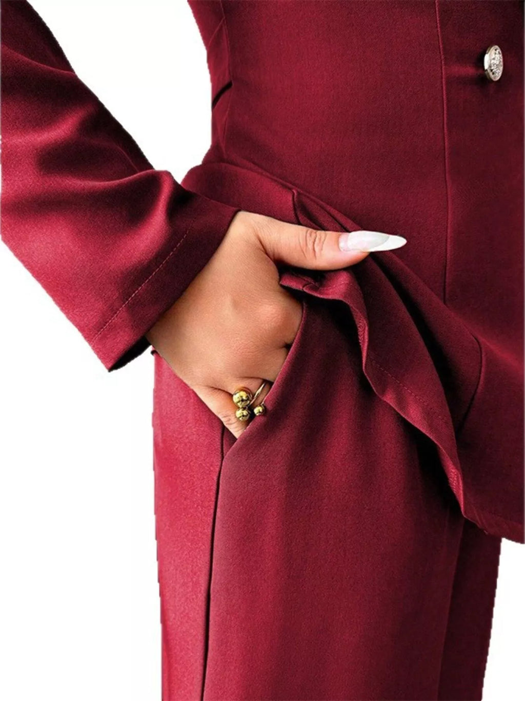 One Button Blazer Pants Set (3)
