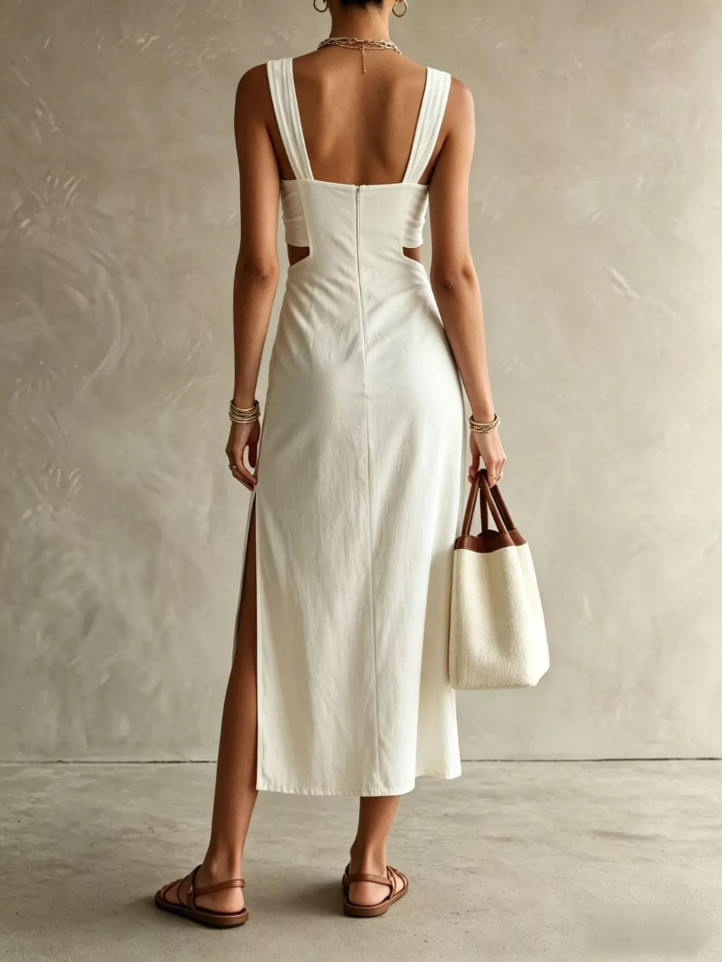 Ruched Cut-out Midi Dress (2)