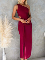 One-shoulder Cutout Bodycon Maxi Dress (10)