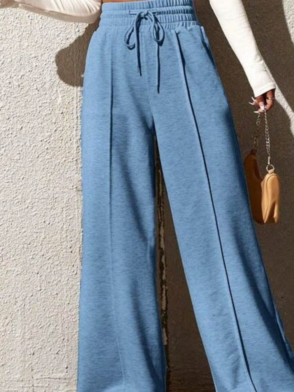 Wide Leg Drawstring Waist Pants (13)