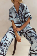 Printed Button Up Shirt Pants Set (21)