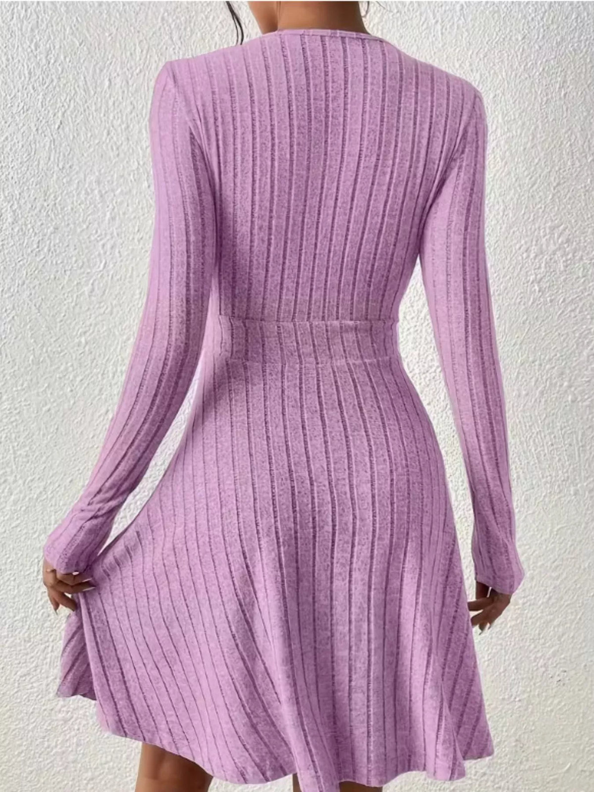 Ribbed Knit Wrap Mini Dress (23)