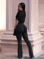 Ruched Flare Leg Jumpsuit (3)