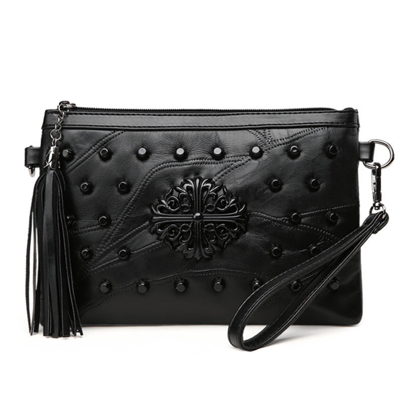 Leather Messenger Fringed Bag photo 2