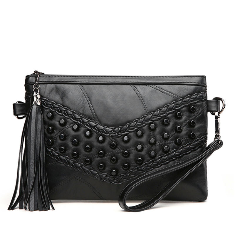Leather Messenger Fringed Bag photo 3