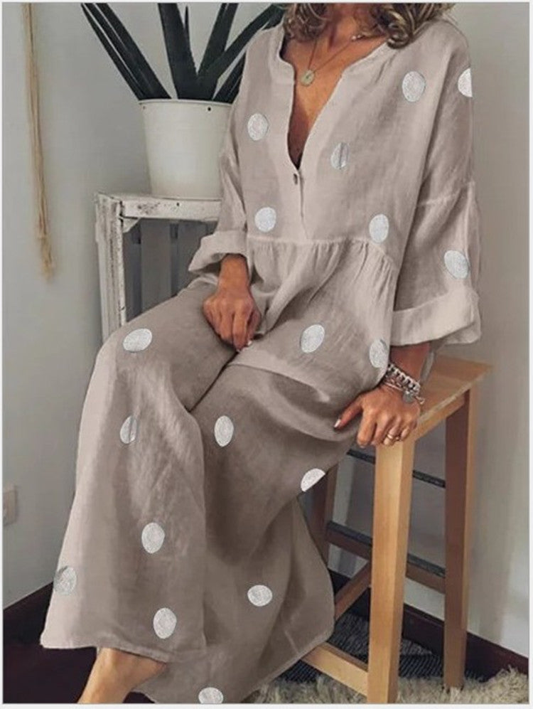 Maxi Dress Bohemian Print variant CJNSSYLY04777-Khaki-S|CJNSSYLY04777-Khaki-L|CJNSSYLY04777-Khaki-M|CJNSSYLY04777-Khaki-XXL|CJNSSYLY04777-Khaki-5XL|CJNSSYLY04777-Khaki-3XL|CJNSSYLY04777-Khaki-XL|CJNSSYLY04777-Khaki-4XL