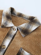 Plaid Contrast Dropped Shoulder Coat (5)