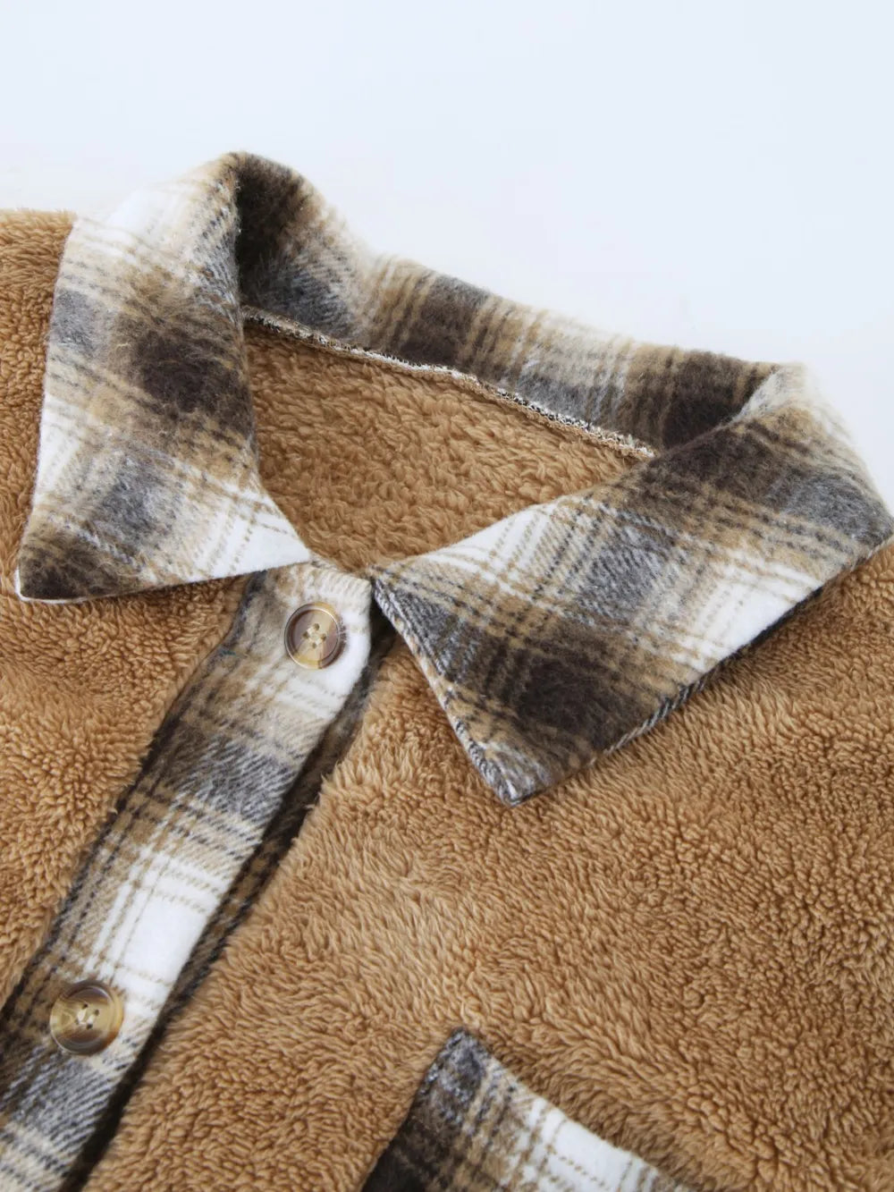 Plaid Contrast Dropped Shoulder Coat (5)