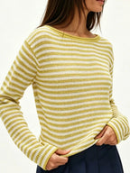 Striped Boat Neck Knit Sweater (13)