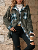 Plaid Contrast Dropped Shoulder Coat (12)
