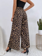 Printed Elastic Waist Wide Leg Pants (4)