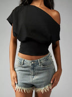 One Shoulder Crop T-shirt (11)