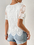 Lace Short Sleeve Blouse (2)