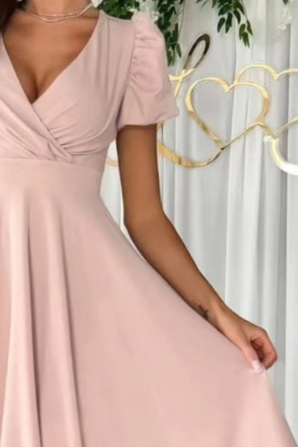 Surplice Puff Sleeve Midi Dress (12)