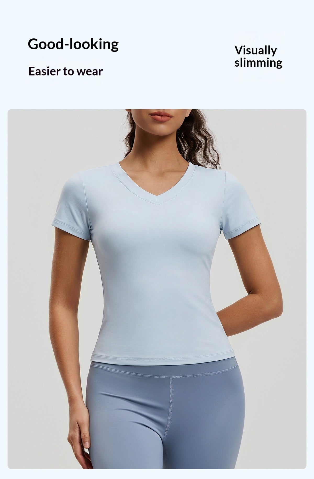V-neck Short Sleeve Slim-fit Shirt photo 3