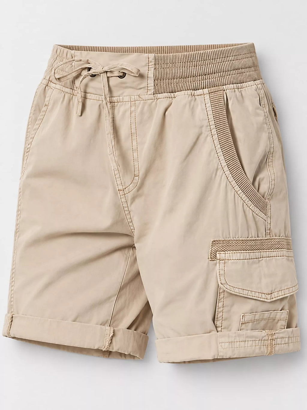 Full Size Drawstring Cargo Shorts Plus (7)