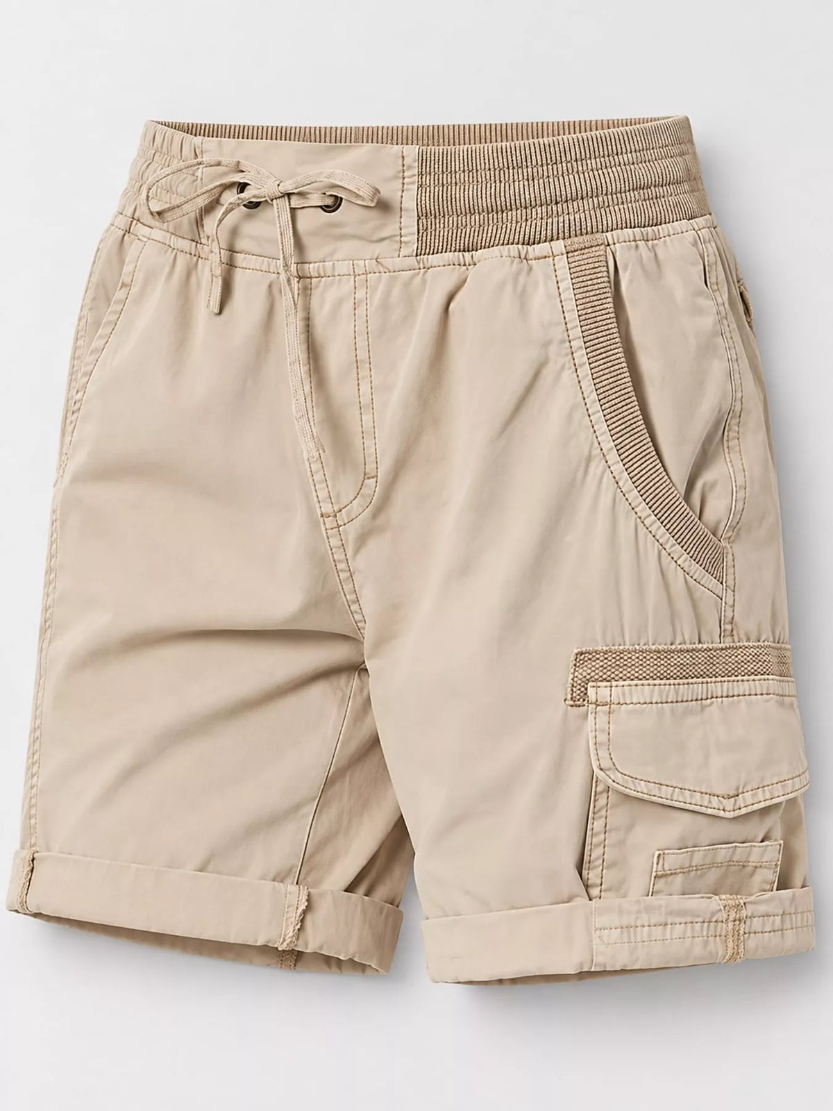 Full Size Drawstring Cargo Shorts Plus (7)