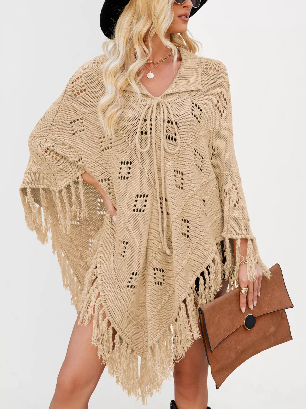 Fringe Openwork Knit Cover Up (14)