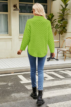 Slit Long Sleeve Mock Neck Sweater (7)