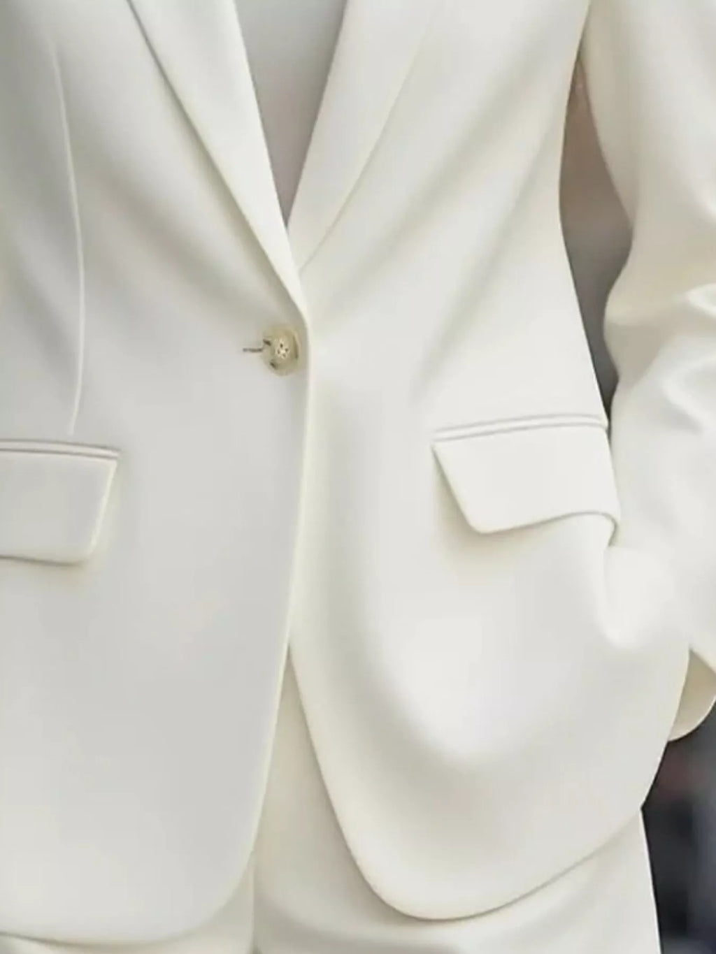 Lapel Collar One Button Blazer (6)