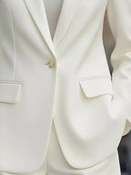 Lapel Collar One Button Blazer (6)