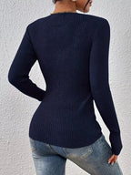 Ribbed Knit Button Front Top (33)