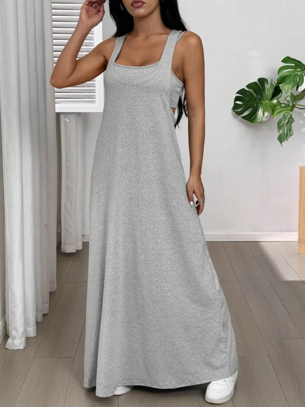 Scoop Neck Cami Maxi Dress Set (3)