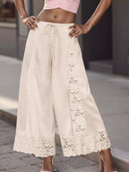 Lace Trim Wide-leg Cropped Pants (11)