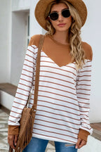 Striped Round Neck Long Sleeve T-shirt (10)