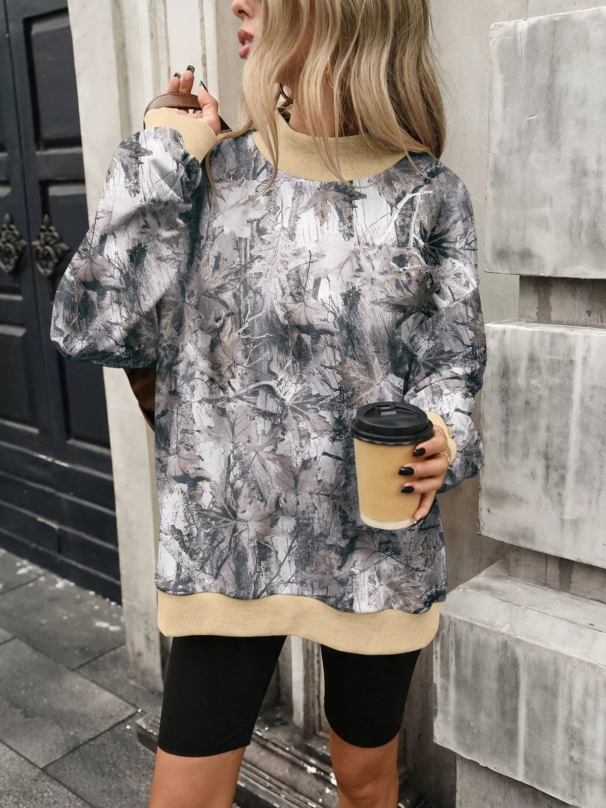 Camouflage Print Mock Neck Sweatshirt (19)