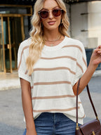 Striped Oversized Casual Sweater Relaxed Fit (19)