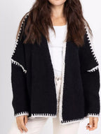 Contrast Trim Open Front Cardigan (13)