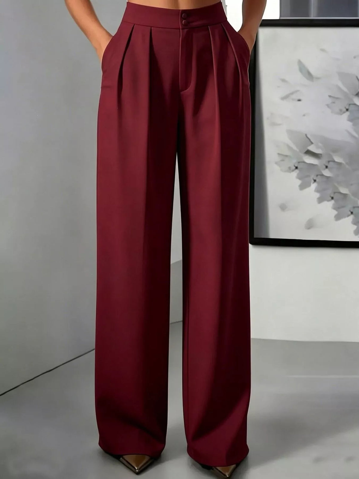 High-waisted Pleated Wide-leg Pants (9)
