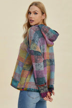 Full Size Plaid Dropped Shoulder Fleece Hoodie Plus (19)